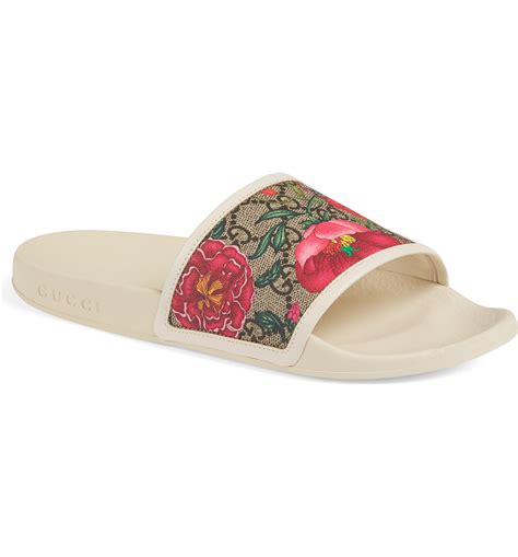 gucci green floral shoes|gucci floral slides nordstrom.